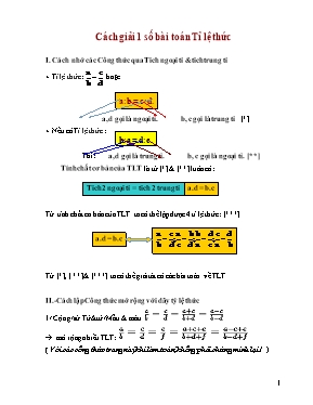 Cách giải 12 bài toán tỉ lệ thức